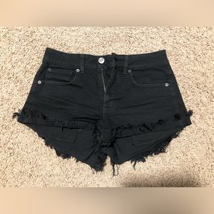 American Eagle Black Hi-Rise Festival Shorts